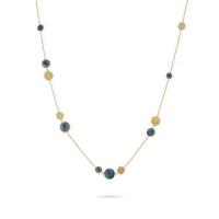 marco bicego jaipur yellow gold bead & london blue topaz necklace