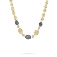 marco bicego lunaria black mother of pearl & diamond necklace