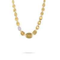 marco bicego lunaria gold & diamond pave small single station necklace