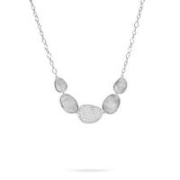 marco bicego lunaria white gold & diamond pave graduated necklace