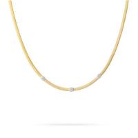 marco bicego masai three station diamond necklace in yellow gold