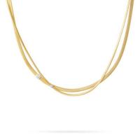 marco bicego masai two strand diamond necklace in yellow gold