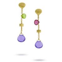 marco bicego paradise mixed stone & gold tear drop short drop earrings with amethyst