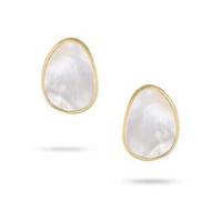 Marco Bicego Lunaria Gold and Mother Of Pearl Stud Earrings