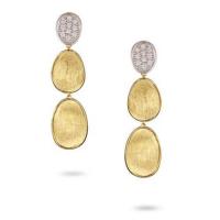 marco bicego lunaria gold & diamond pave small triple drop earrings