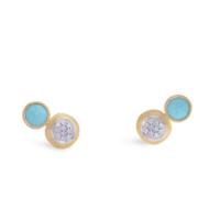 Marco Bicego Jaipur Two Stone Stud with Turquoise and Diamonds