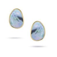 marco bicego lunaria gold & black mother of pearl stud earrings