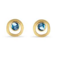 marco bicego jaipur blue topaz gold link stud earrings