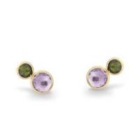 marco bicego jaipur two stone stud with amethyst and green tourmaline