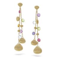marco bicego paradise mixed stone and gold tear drop double drop earrings