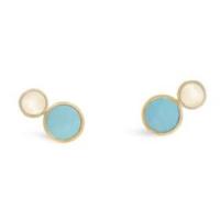 marco bicego jaipur two stone stud with turquoise and white mother of pearl
