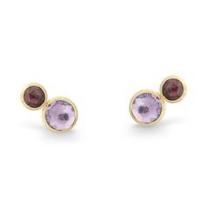 Marco Bicego Jaipur Two Stone Stud with Amethyst and Rose Tourmaline
