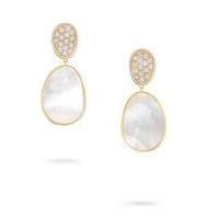 marco bicego lunaria white mother of pearl with diamond pave small drop earrings