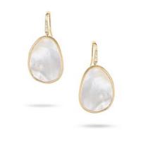 marco bicego lunaria white mother of pearl with diamond pave french wire earrings