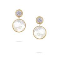 marco bicego jaipur double drop earrings with white mother of pearl & diamonds