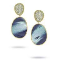 marco bicego lunaria large yellow gold black mother of pearl & diamond earrings