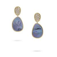 marco bicego lunaria small yellow gold black mother of pearl & diamond earrings