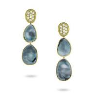 marco bicego lunaria black mother of pearl & diamond pave small triple drop earrings