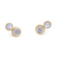 marco bicego jaipur two stone stud with diamond and white mother of pearl