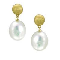 marco bicego africa gold & pearl small drop earrings