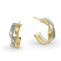 marco bicego marrakech supreme yellow & white gold two row hoop earrings