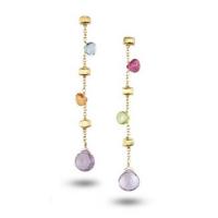 marco bicego paradise mixed stone 2.16" drop earrings