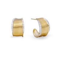 marco bicego lunaria gold & diamond pave hoop earrings