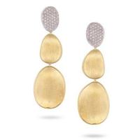 marco bicego lunaria gold & diamond pave large triple drop earrings