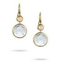 marco bicego jaipur blue topaz & citrine double drop french wire earrings