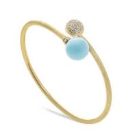 marco bicego africa turquoise yellow gold with diamond pave hugging bangle