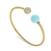 marco bicego africa turquoise with diamond pave kissing bangle