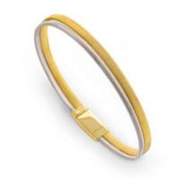 marco bicego masai two row wide bracelet in yellow & white gold