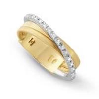 marco bicego goa three strand crossover pave diamond ring in yellow gold