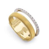 marco bicego masai two row pave diamond ring in yellow & white gold