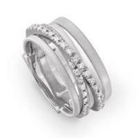 Marco Bicego Goa Five Strand Crossover Pave Diamond Ring In White Gold