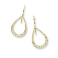 ippolita	small teardrop earrings in 18k gold with diamonds