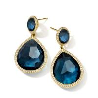 ippolita	teardrop earrings in 18k gold with diamonds