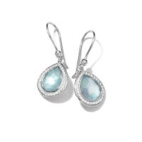 ippolita	mini teardrop earrings in sterling silver with diamonds