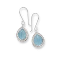 ippolita	mini teardrop earrings in sterling silver with diamonds