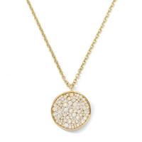 ippolita	medium flower pendant necklace in 18k gold with diamonds