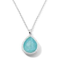 ippolita	teardrop pendant necklace in sterling silver with diamonds