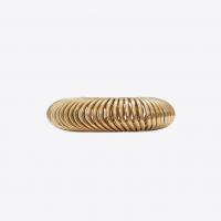 saint laurent minimaliste multi-ring bracelet in light gold-tone metal