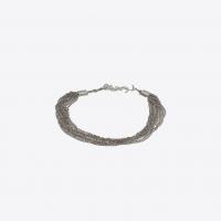 saint laurent loulou necklace with twisted chains in silver brass