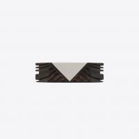 saint laurent triangle cuff bracelet in brown wood and metal mirror