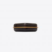 saint laurent cuff bracelet in brown wood and gold metal