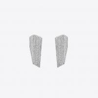 saint laurent smoking stalactite earrings in silver-tone metal with white crystals