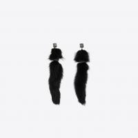 saint laurent animalier / paire de boucles pompon queue de vison