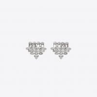 saint laurent smoking earrings in silver brass and clear crystal
