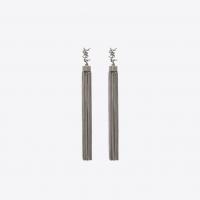 saint laurent loulou earrings with chain tassels in silver brass