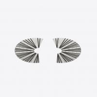saint laurent loulou earrings in silver-tone metal with white crystals